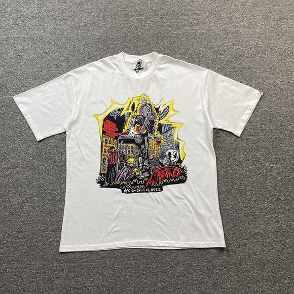 Warren Lotas White T Shirt With Urban Vintage Print
